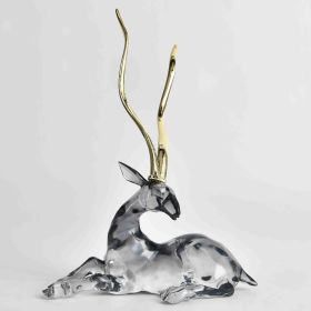 Stag with Gold Antlers Laying Down