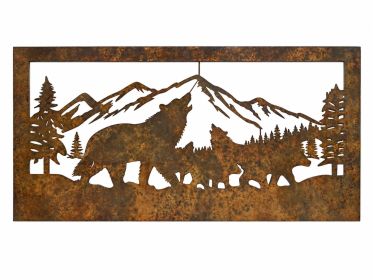 Rustic Wolf Pack in Tree Wall Art