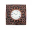 23" Bronze Metal Analog Square Wall Clock