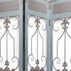 72" Blue Metal Folding Three Panel Screen Room Divider