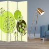 72" Green Canvas Folding Three Panel Screen Room Divider