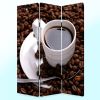 72" Brown Canvas Folding Three Panel Screen Room Divider