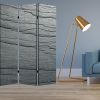 84" Gray Canvas Folding Four Panel Screen Room Divider