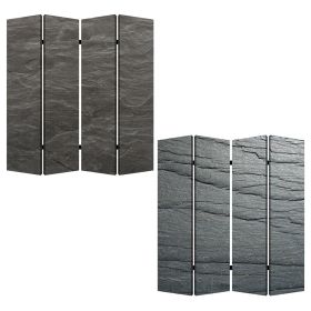 84" Gray Canvas Folding Four Panel Screen Room Divider