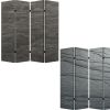 84" Gray Canvas Folding Four Panel Screen Room Divider