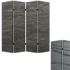 84" Gray Canvas Folding Four Panel Screen Room Divider