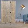 67" Beige Solid Wood Panel Screen Room Divider