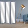 69" Gray Glass Folding Three Panel Screen Room Divider