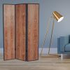 71" Brown Wood Folding Three Panel Screen Room Divider