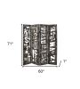 71" Brown Wood Folding Four Panel Screen Room Divider