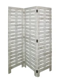 72" White Solid Wood Panel Screen Room Divider