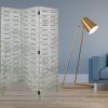 72" White Solid Wood Panel Screen Room Divider