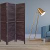 67" Black Wood Folding Three Panel Screen Room Divider
