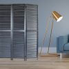 67" Black Solid Wood Panel Screen Room Divider