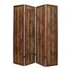 84" Brown Faux Leather Folding Four Panel Screen Room Divider