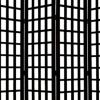 96" Black And White Folding Four Panel Screen Room Divider