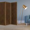 72" Bronze Folding Three Panel Screen Room Divider