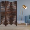 72" Brown Solid Wood Panel Screen Room Divider
