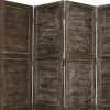84" Black Wood Folding Four Panel Screen Room Divider
