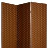 72" Dark Brown Folding Three Panel Screen Room Divider