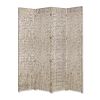 84" Silver Wood Folding Four Panel Screen Room Divider