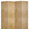 84" Gold Wood Folding Four Panel Screen Room Divider