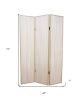 71" Beige Folding Three Panel Screen Room Divider