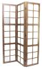 84" Brown Glass Folding Three Panel Screen Room Divider