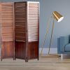 67" Brown Solid Wood Panel Screen Room Divider