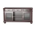 65" Dark Brown Solid Wood Enclosed and Open Storage TV Stand