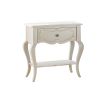 26" Solid Wood And Mirrored Glass Nightstand