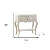 26" Solid Wood And Mirrored Glass Nightstand