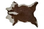 2' X 3' Brown And White Cowhide Cowhide Print Hand Tufted Area Rug
