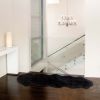 6' Black Genuine Sheepskin Animal Print Shag Area Rug