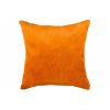 18" Orange Genuine Cowhide Throw Pillow