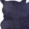 6' X 7' Navy Blue Cowhide Cowhide Area Rug