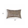 12" X 20" Orange and Black Cowhide Throw Pillow