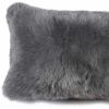 12" X 20" X 5" Gray Sheepskin  Pillow