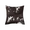 18" Brown and White Cowhide Cowhide Throw Pillow