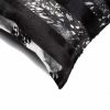 18" Black And Silver Striped Cowhide Throw Pillow