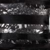 18" Black And Silver Striped Cowhide Throw Pillow