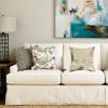 18" Beige And Gold Cowhide Throw Pillow