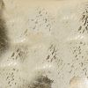 18" Beige And Gold Cowhide Throw Pillow