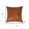 Set of Two 18" Brown Cowhide Throw Pillows