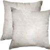 Set of Two Off White Cowhide Throw Pillow