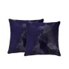 Set of Two 18" Navy Cowhide Throw Pillow