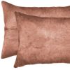 Set of Two 12" X 20" Brown Cowhide Throw Pillow