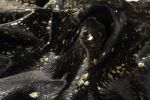 5' X 7' Black And Gold Cowhide Cowhide Print Area Rug