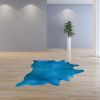 5' X 7' Blue Cowhide Handmade Area Rug
