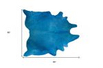 5' X 7' Blue Cowhide Handmade Area Rug